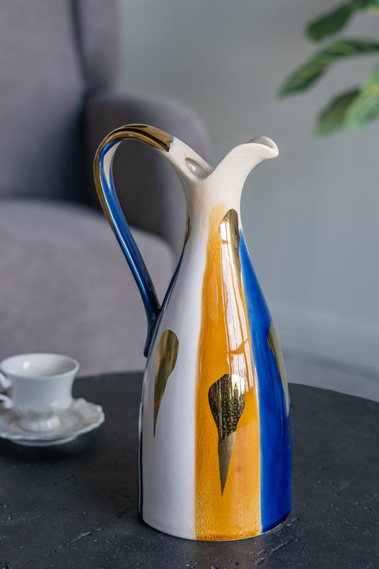 Arlo Abstract Ceramic Pitcher Vase
