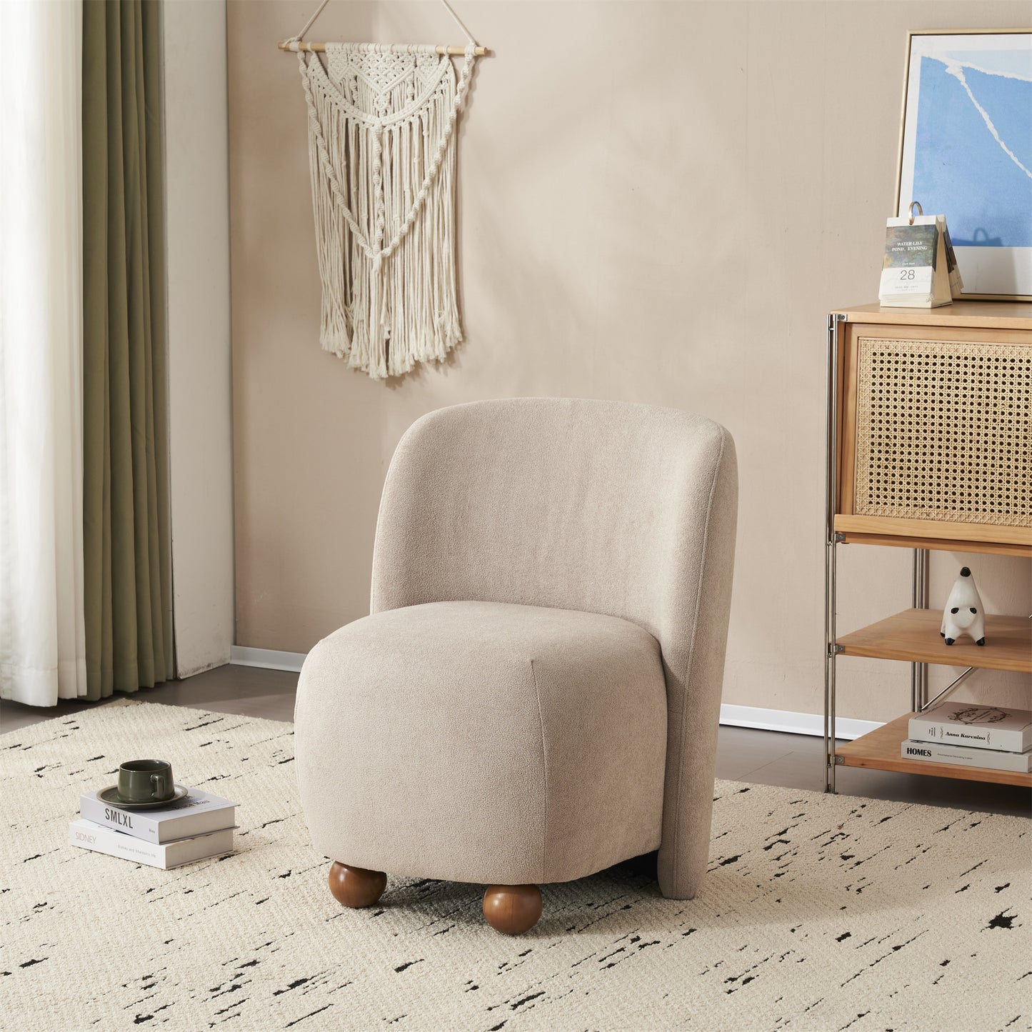 Ellie Armless Accent Chair, Khaki