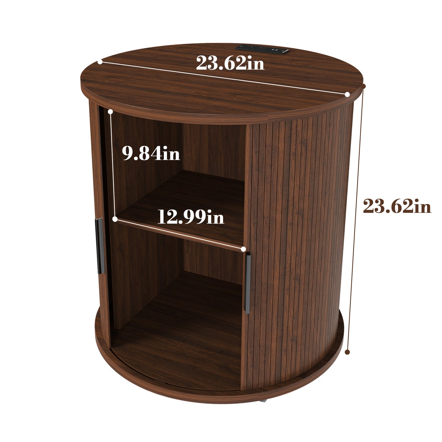 Marlowe Mid-Century Cylinder End Table