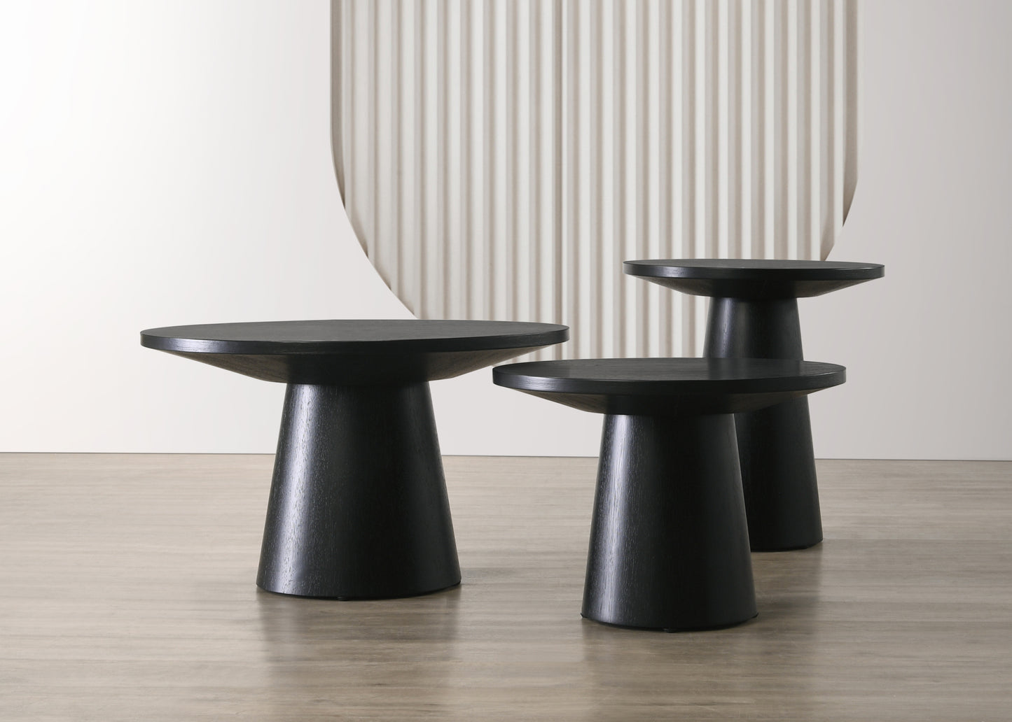 Jasper Ebony Black 3-Piece Coffee, End Table Set