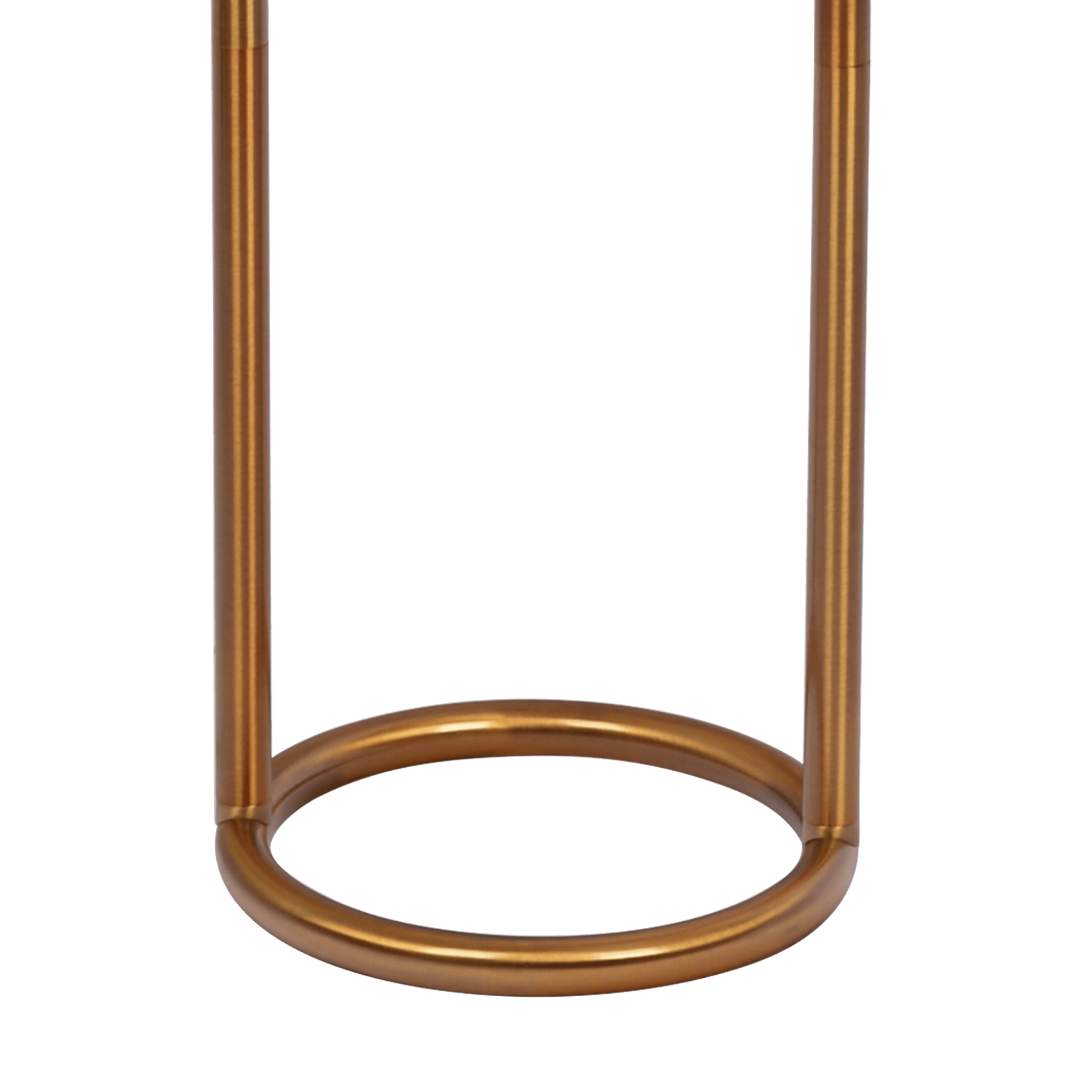 Vivid Brass Floor Lamp with Ring Base and White Drum Shade