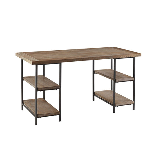 Ridgewood Industrial Writing Desk with Open Shelving
