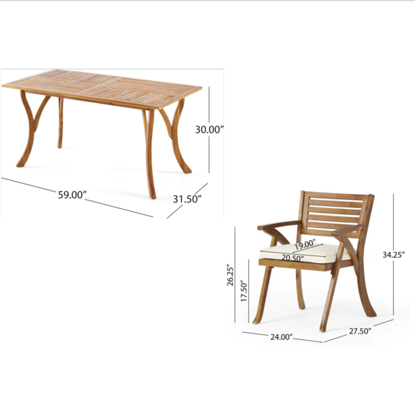 Hermosa 7-Piece Wood Dining Set