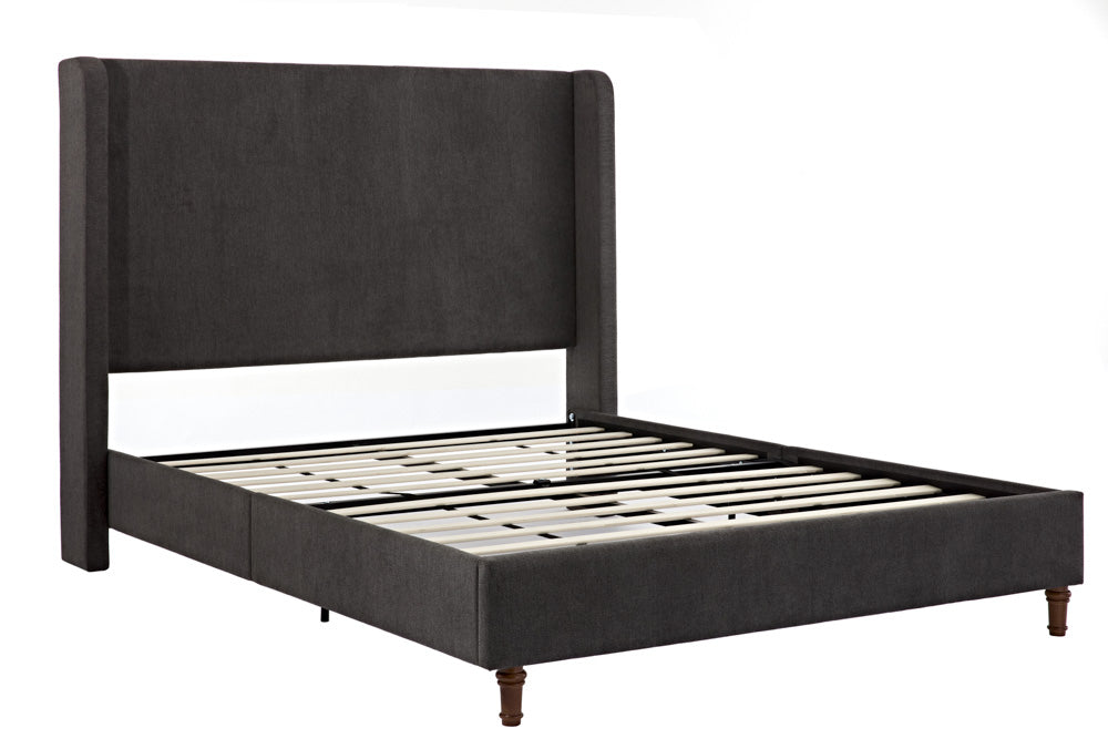 Harper Upholstered Queen Bed, Dark Gray