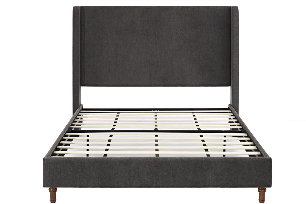Harper Upholstered Queen Bed, Dark Gray