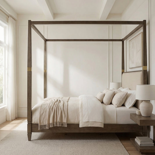 Arden Canopy Upholstered Bed, Queen