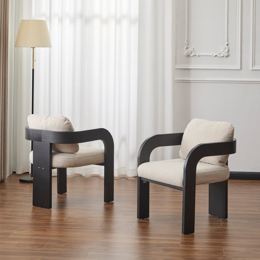 Lucien Upholstered Dining Armchairs (Set of 2), Black