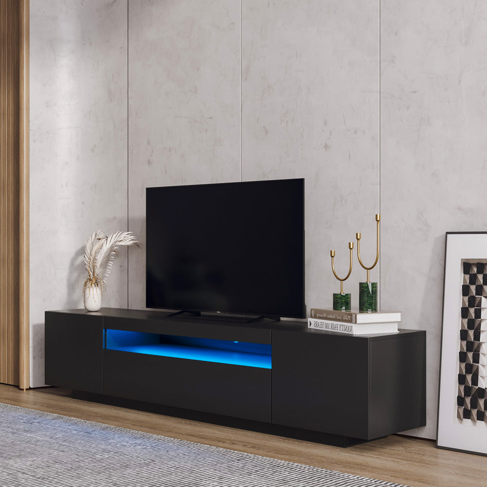 Palo TV Media Console with LED Lights, Black