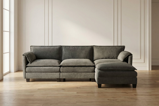 Calder Modular Chaise Sectional Sofa (107") – Grey