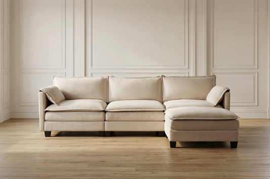 Calder Modular Chaise Sectional Sofa (107") – Beige