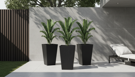 Kova Tall Woven Planter Set
