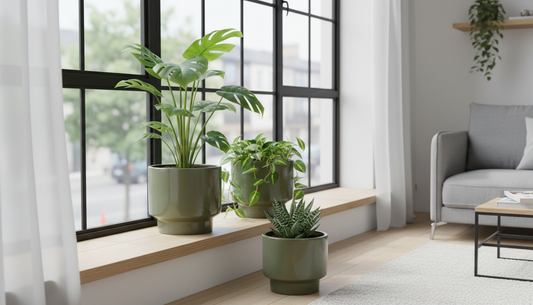 Calla Pedestal Ceramic Planter Set