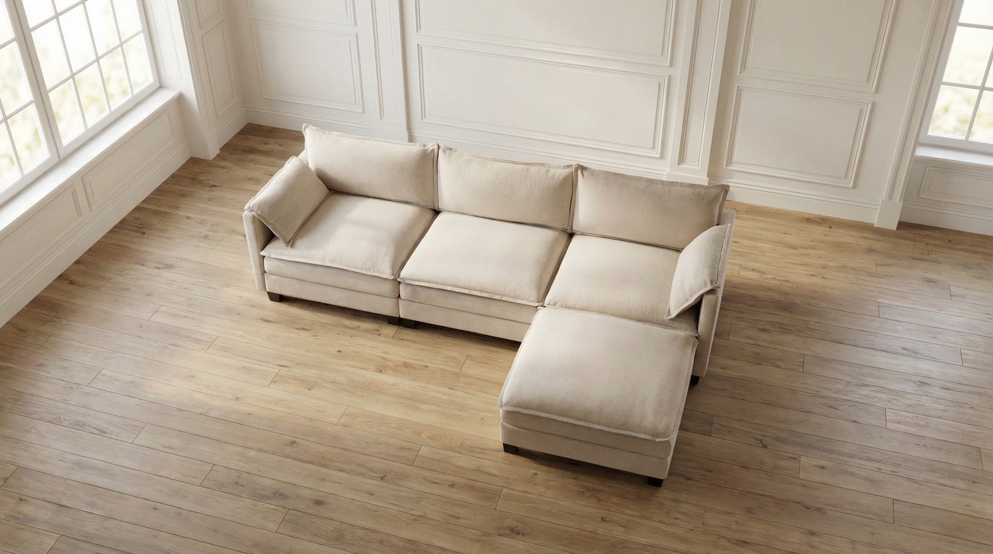 Calder Modular Chaise Sectional Sofa (107") – Beige