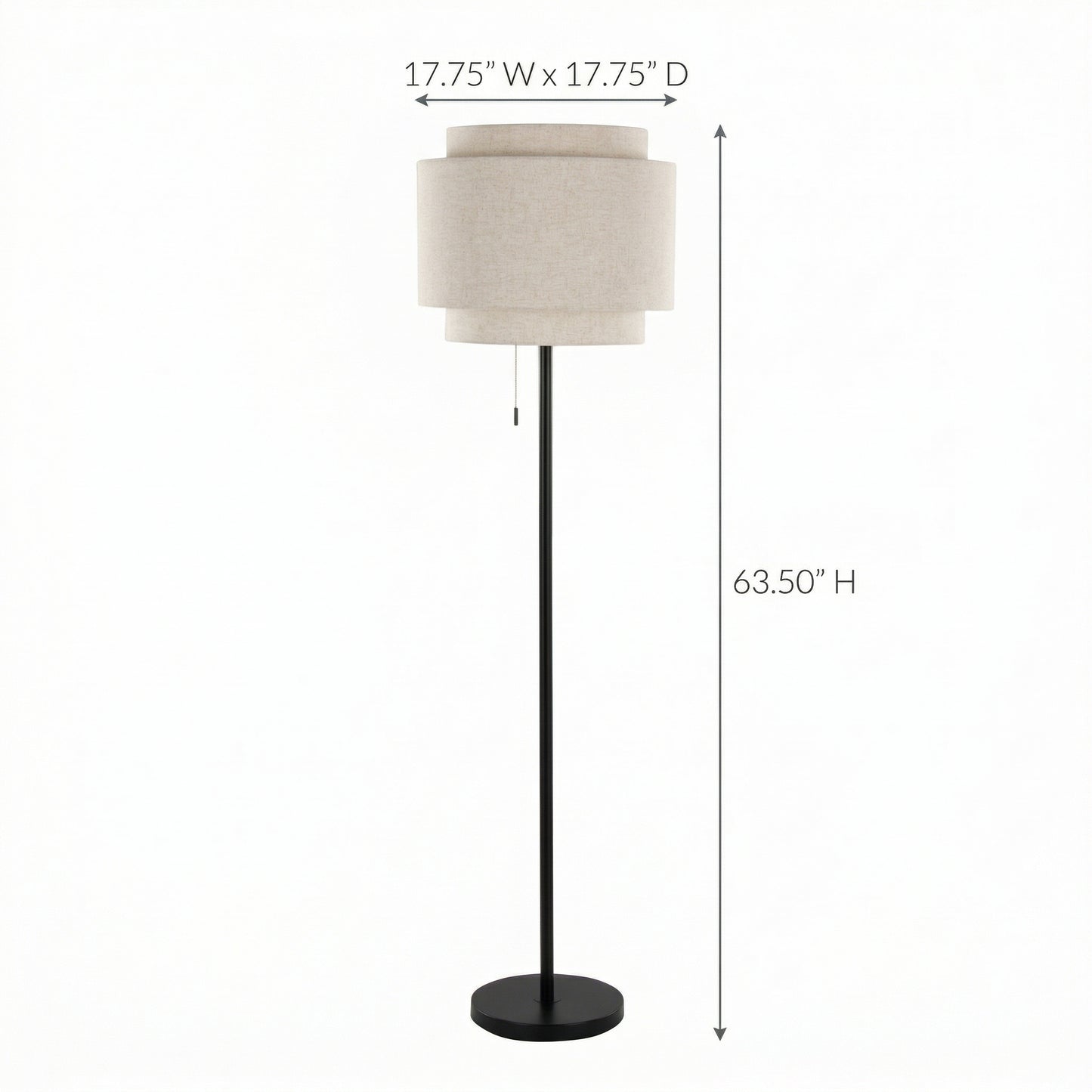 Tiered Linen Floor Lamp