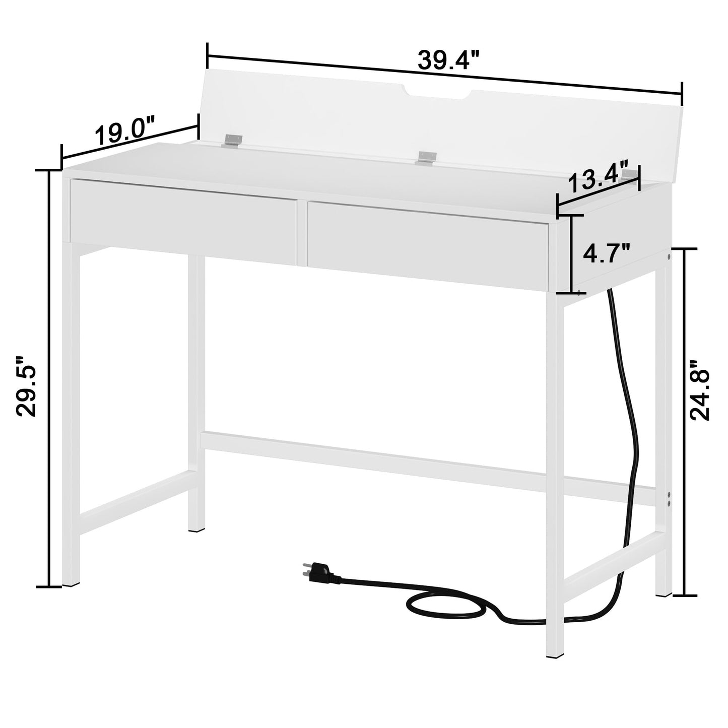 Elara Charging Writing Desk