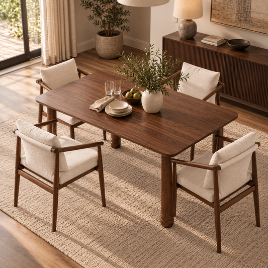Bastien Walnut Solid Oak Dining Table