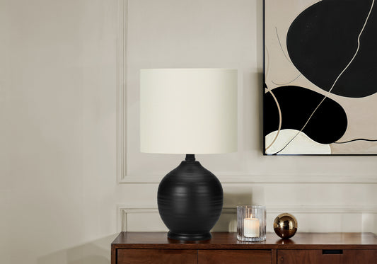 Aldren Textured Ceramic Table Lamp with Linen Shade