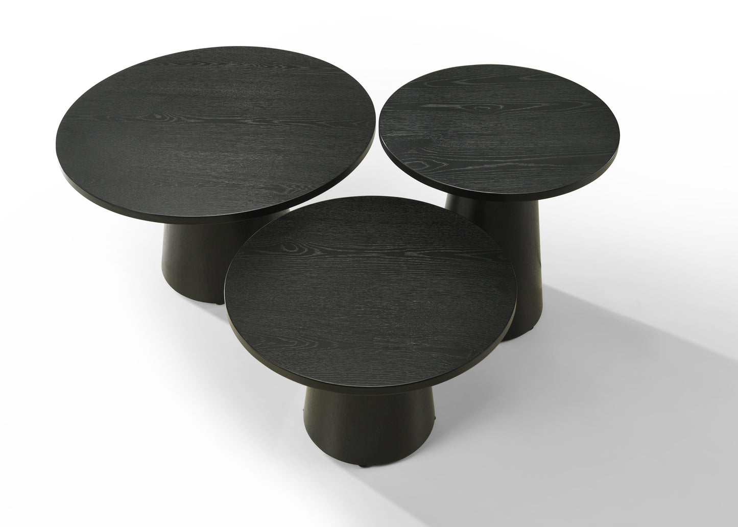Jasper Ebony Black 3-Piece Coffee, End Table Set
