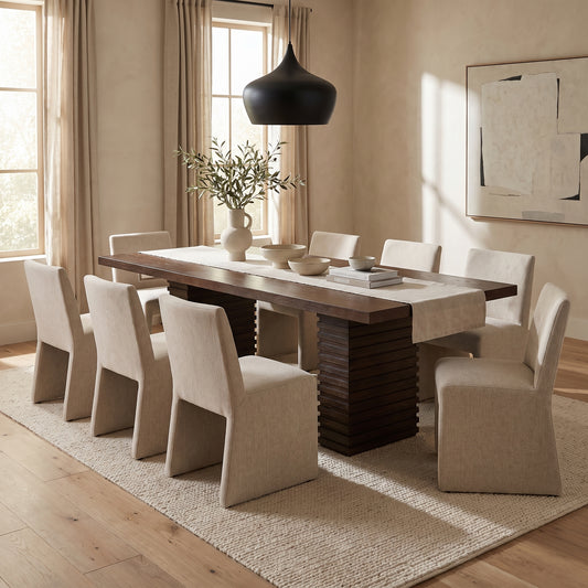 Drew Sculpted Pedestal Table, Espresso