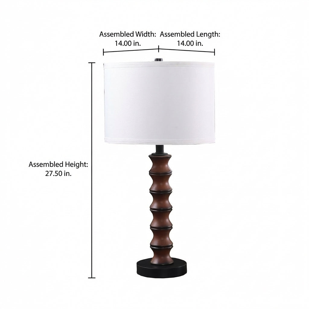 Marcelli Turned Wood Table Lamp