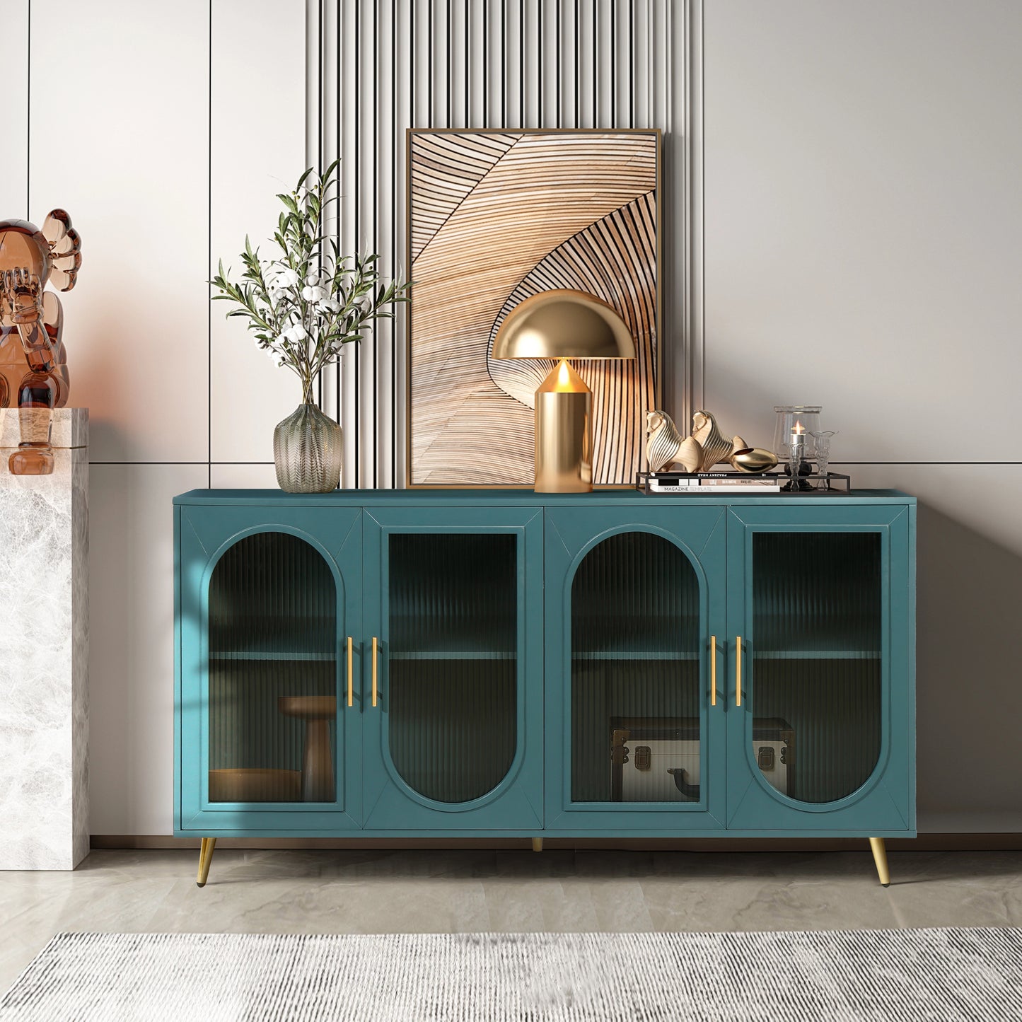 65" Brevy TV Console, Teal