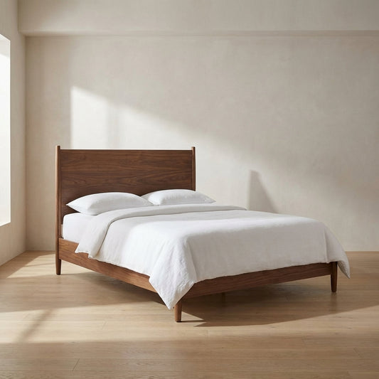 Kairo Walnut Panel King Bed Frame