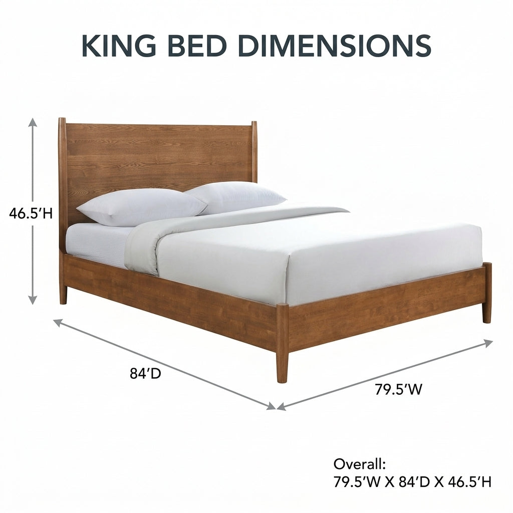Kairo Walnut Panel King Bed Frame