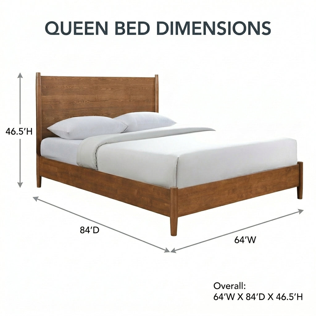Kairo Walnut Panel Queen Bed Frame