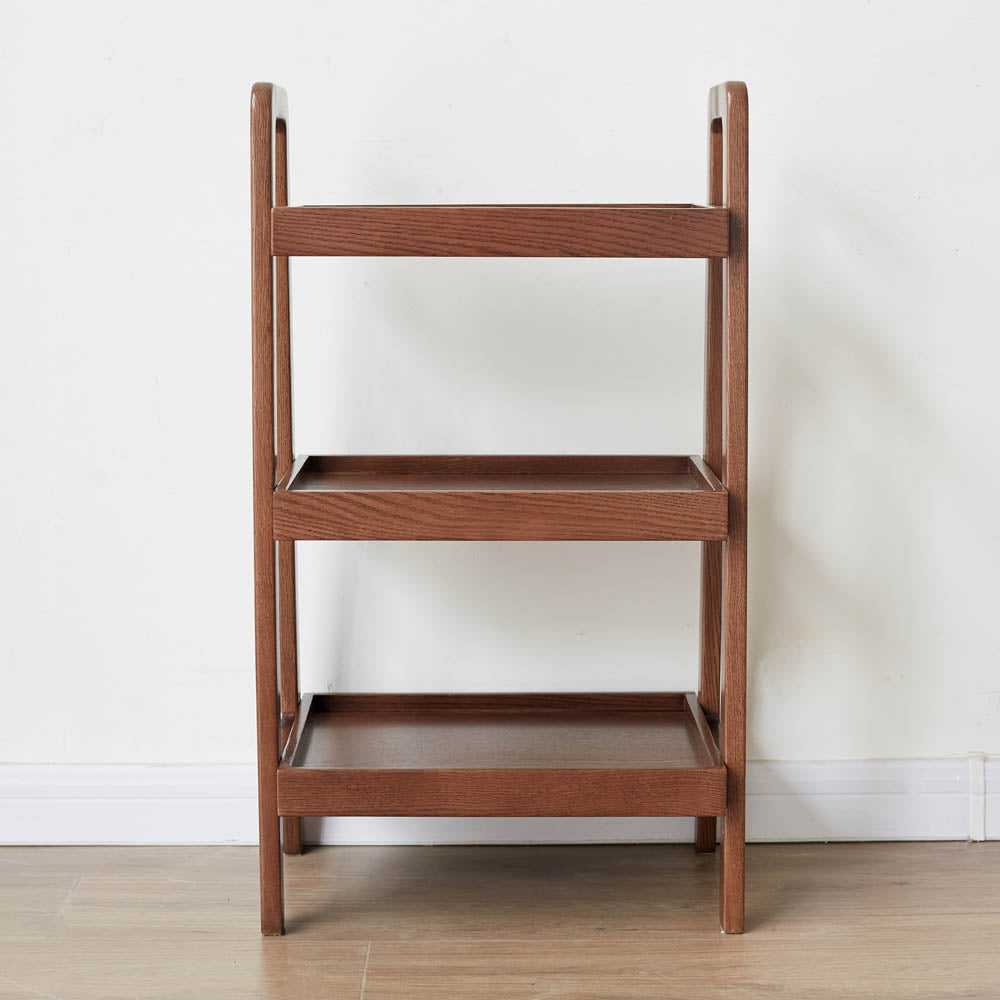 Ladder 3-Tier Oak Wood Bookcase
