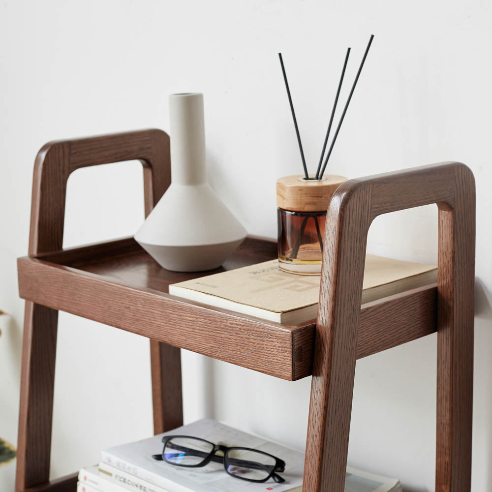 Ladder 3-Tier Oak Wood Bookcase