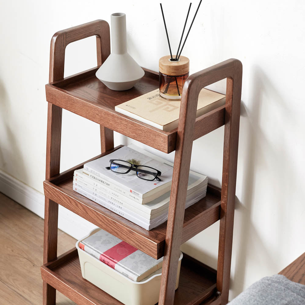 Ladder 3-Tier Oak Wood Bookcase