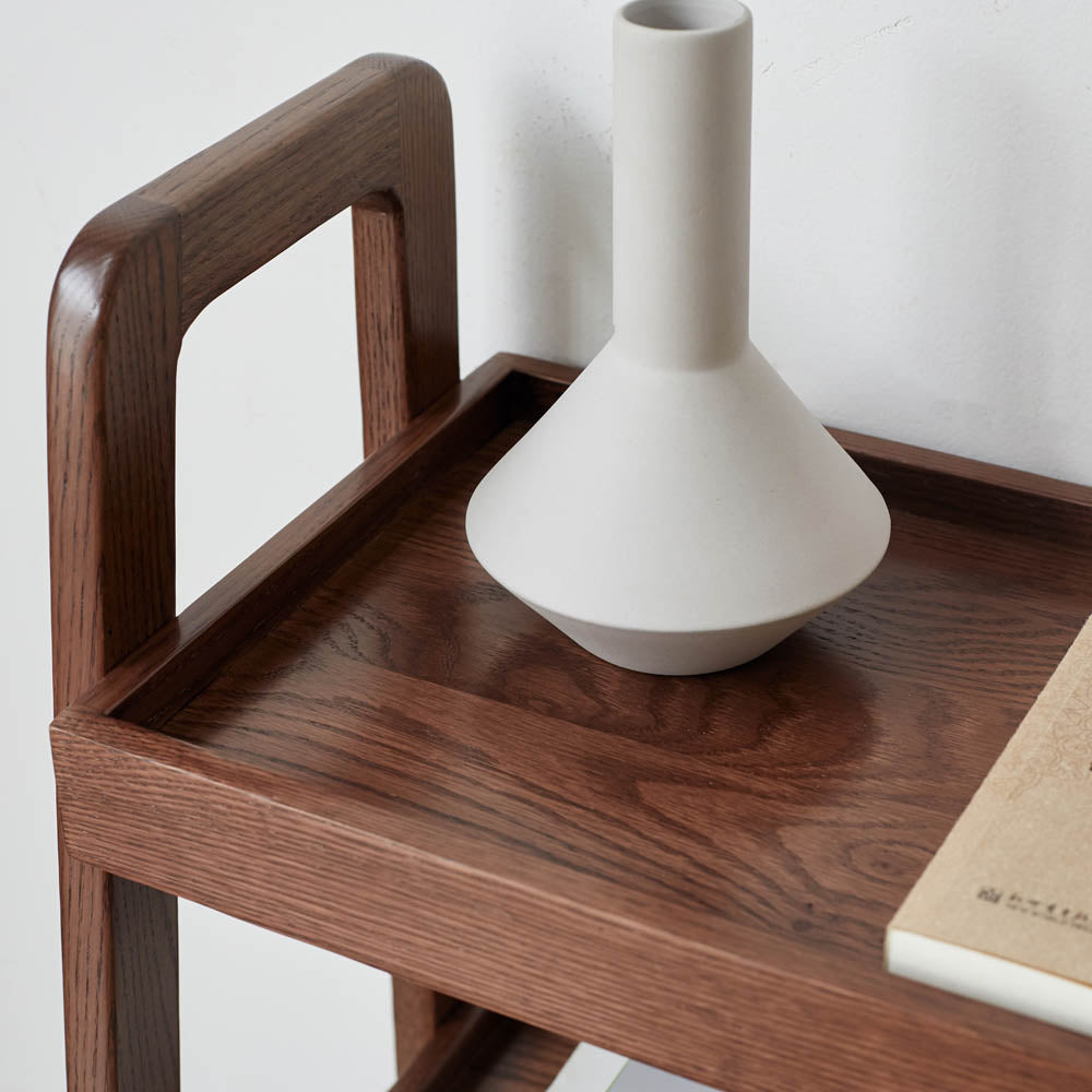 Ladder 3-Tier Oak Wood Bookcase