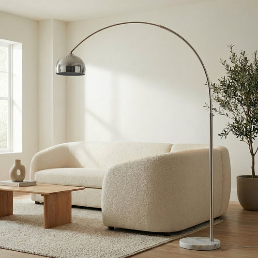 Liora Marble Base Arc Floor Lamp