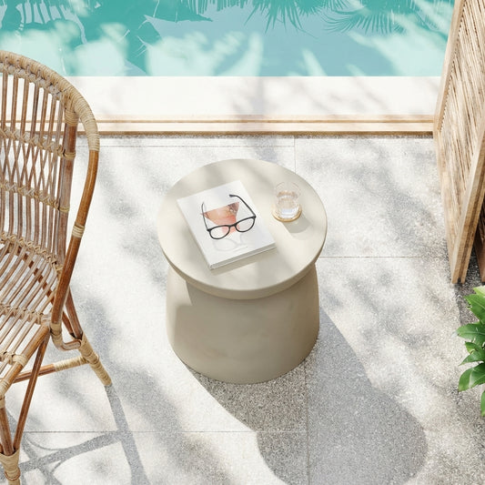 Marek Sculptural Drum Side Table