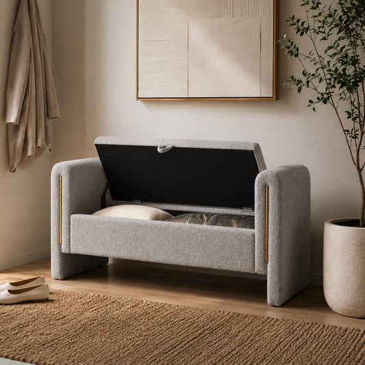 Marlowe Teddy Storage Bench, Grey