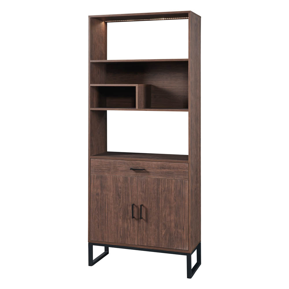 Modern Walnut Shelf With Led Strip Lights
