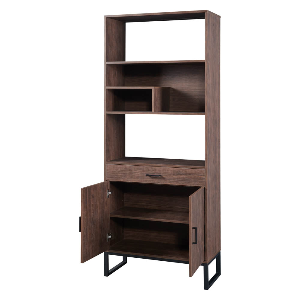 Modern Walnut Shelf With Led Strip Lights