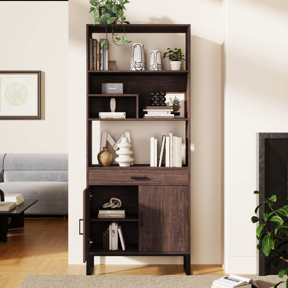 Modern Walnut Shelf With Led Strip Lights