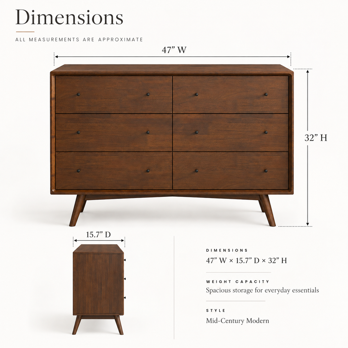 Montrose Solid Wood 6-Drawer Dresser