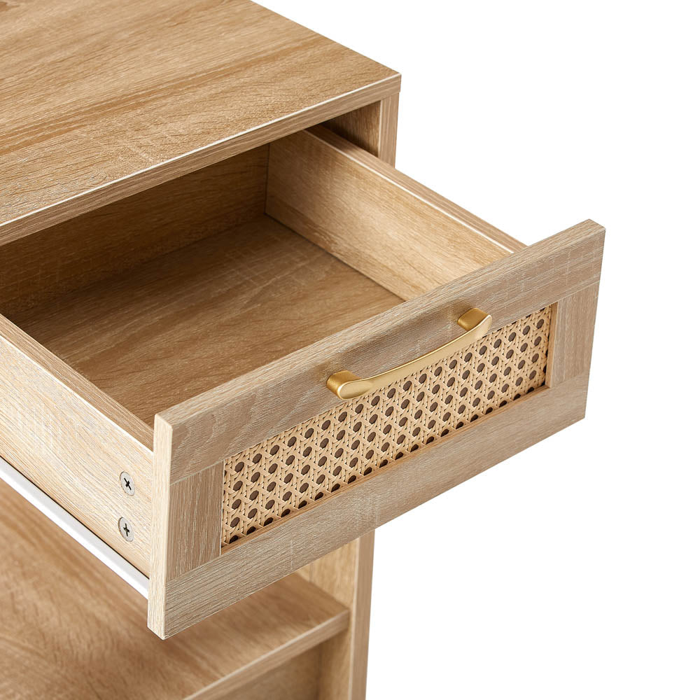 Rattan End table with Drawer