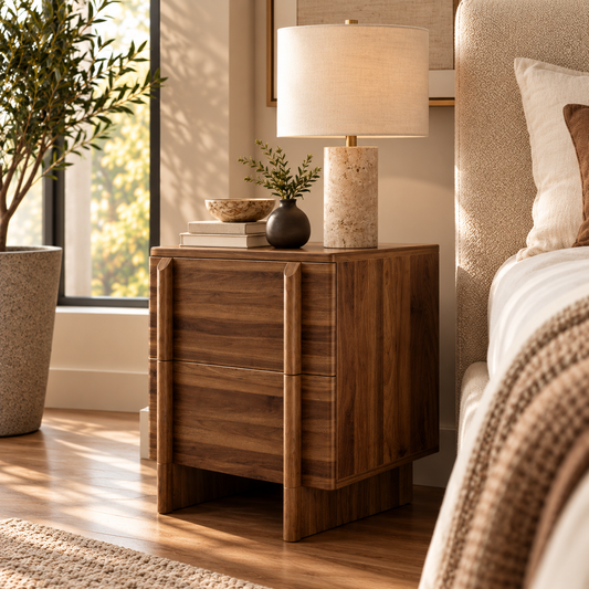 Ronan 2-Drawer Nightstand, Walnut