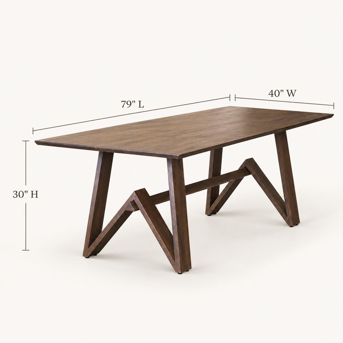 Trimont Solid Wood Trestle Dining Table, Walnut Finish