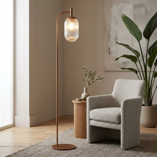 Vela Glass Globe Floor Lamp