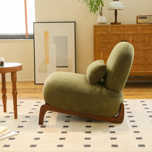 Verdana Curved Accent Chair, Green