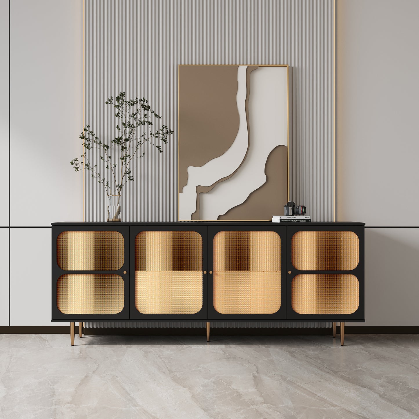 70" Rattan Sideboard Tv Console