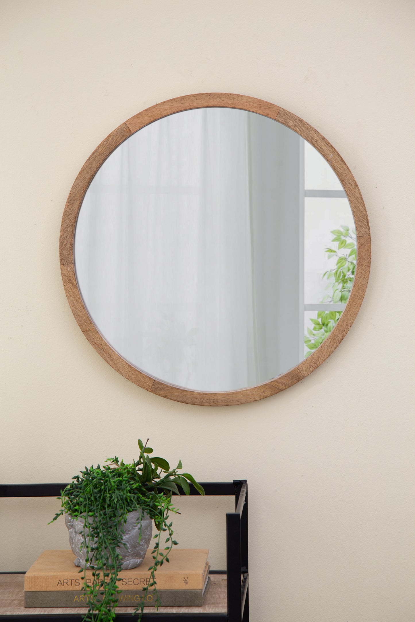 Mango Wood Wall Mirror, 20"x 20"