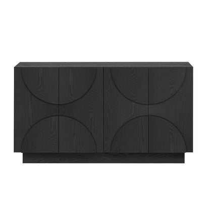 Renzo Sculpted Black Sideboard