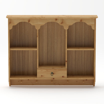 Elodie Scalloped Wood Wall Shelf, Natural Finish