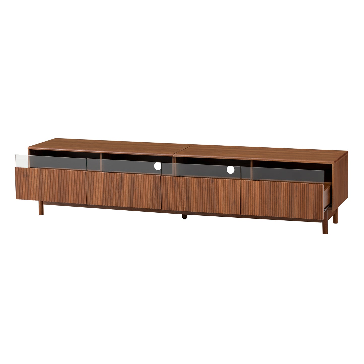 Boerum Fluted Glass Walnut Media Console