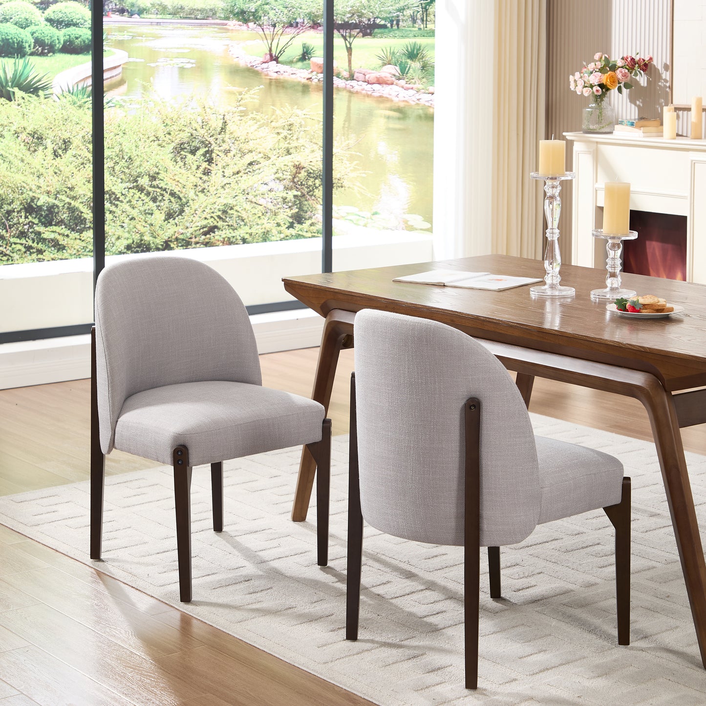 Belmont Upholstered Dining Chairs – Set of 2, Grey
